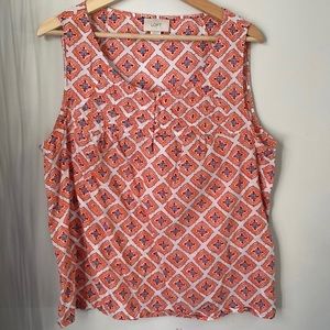Loft Factory Sleeveless Top Tank Pleated Womens Size Large